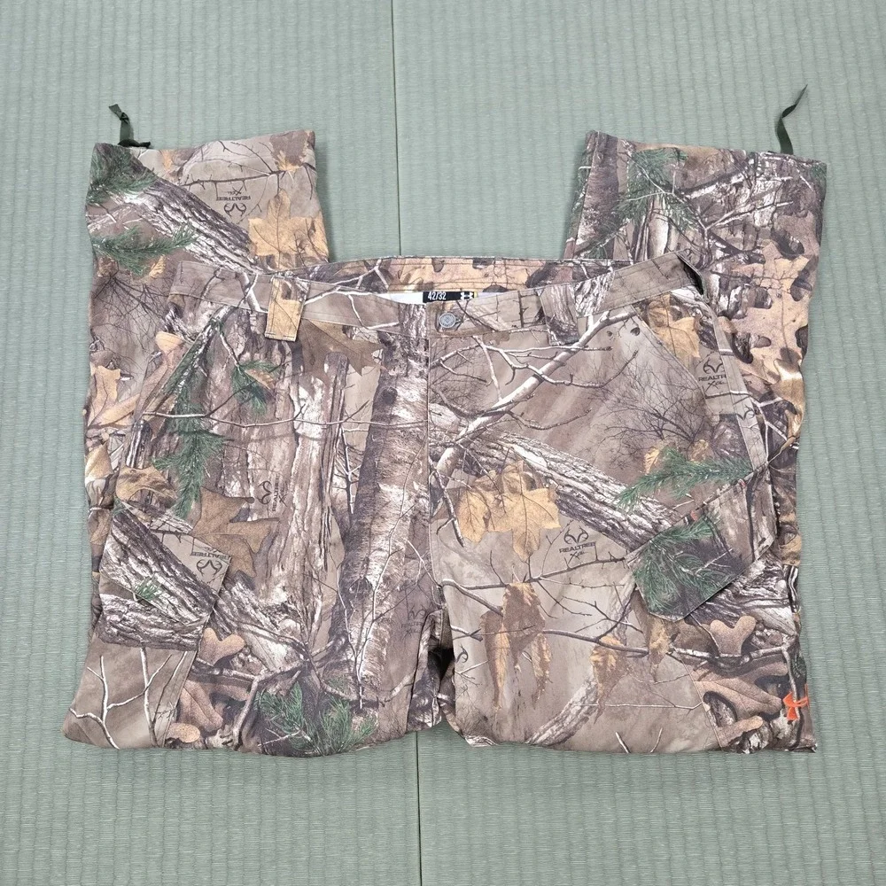 Under‎ Armor Storm Hunting Pants Men's 42 x 32 Field Realtree Camo Cargo 1238327